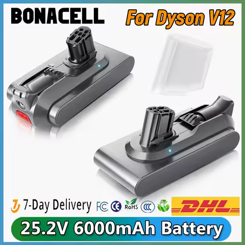For Dyson V12 25.2V 6000mAh Rechargeable Battery Vacuum Cleaner Battery For V12 Series SV20 SV30 SV3