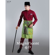 MAGNIFICENT 4.0 BAJU MELAYU ELRAH EXCLUSIVE ( RED & ORANGE )