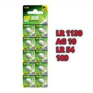 READY STOCk>>10pcs/Lot GP LR1130 AG10 LR54 189 Alkaline Button Battery