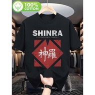 Men's Cotton Shenli Power FF7 Tifa Soldier Logo T-Shirt - Text & FF7 Logo Graphic, Breathable Roun