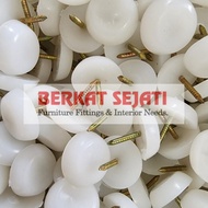 PUTIH (50 PCS) Paku Plastik Slip Alas Kaki Bawah Meja Kursi Lemari Sofa Bangku Rotan