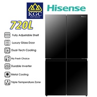 [Free Shipping] Hisense 4 Door Refrigerator Inverter Fridge RQ768N4ABU (720L)