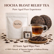 Hocha Bloat Relief Tea | 21 Years Puer | Natural Tea for Bloating, Gas & Digestion | 10 Teabags | Re