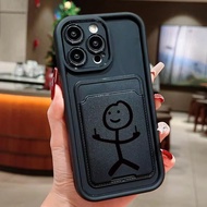 Cartoon MatchMan Insert Card Bag Phone Case For Redmi Note 14 13 11 12 Pro Plus 12S 11S 10S 10 9S Re