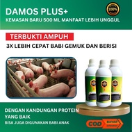 DAMOS PLUS vitamin babi cepat besar - pakan babi cepat besar -  obat penggemuk ternak babi