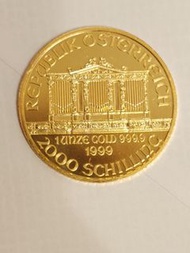 1999年奧地利2000 schilling 1oz 金幣