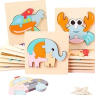3d Wooden Jigsaw Puzzles For Children 1 2 3 Years Old, Funny Wooden Jigsaw Puzzles (3D Thick)