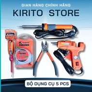 5-piece Tool Combo - Component Pin Cutting Pliers, 80W Lead Soldering Iron, Soldering Iron, Electric