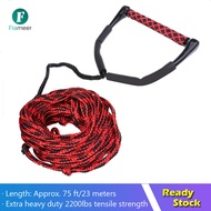 Flameer 23m Water Ski Rope Wakeboard Tow Rope Kneeboard Line Cord with Handle Grip Rope Keeper Combo