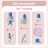 Bottle*3+ Pacifier*1+Serbet*1+Brush *1+Cotton swab*1 Baby Milk Bottle Set Standard Neck PP Baby Bottle With Baby Pacifier Handle Newborn Milk Bottle Baby Drinking Bottle Baby Bottle Pacifier Baby Milk Drinking Bottle BPA Free 8006G