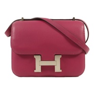 HERMES Swift皮革Constance Mini銀扣肩背袋