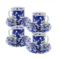1 SET GELAS / CANGKIR / MUG + TATAKAN + TUTUP + SENDOK KERAMIK CANTIK