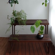 SOLID BALAU WOOD 3' 2TIER FLOWERSTAND