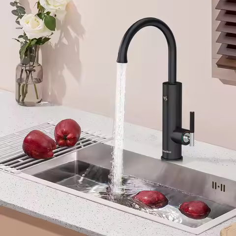 3200W Electric Water Heater 220V Flowing Heater Kitchen Faucet 2 in 1 Tap Tankless Water Heating Mix