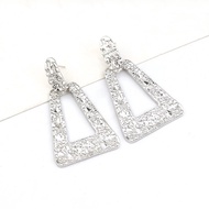 Stud earrings - A-389 - with silver triangle shape