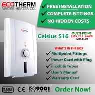 Celsius 516 - Multipoint 3.5/5.5/6.0 kW Water Heater/Shower Heater