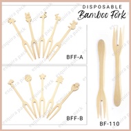 Disposable Bamboo Fruit Fork / Garpu Kayu Buah isi 50 Pcs BF-110