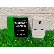 THREE WAY ADAPTOR E-SAFE 13AMP 250V [3 WAY ADAPTOR] [3 WAY ADAPTER]