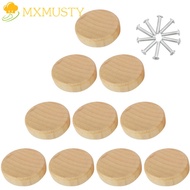 MXMUSTY 4/8/12pcs Cabinet Pull Handles Wood Drawer Knobs Door Pull Knobs Wooden Shoe Box Cupboard Round Wardrobe With Screws Furniture Hardware