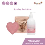 [2 Pcs] Aftermyskin Alpha Arbutin Brightening Soap + HB UV Protection Body Lotion Day - Afterskin