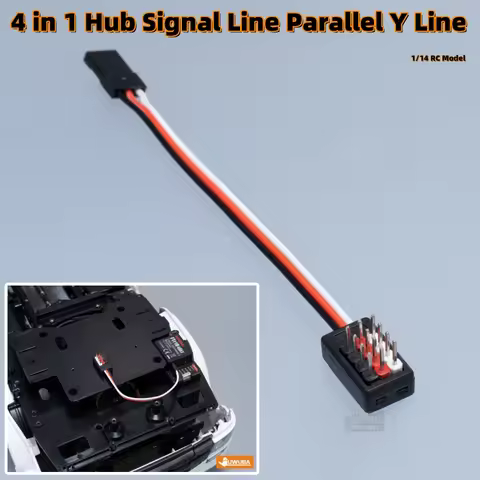 Aircraft Electronic Steering Gear 4-In-1 Hub Signal Line Parallely Line KZB-Y04 For Tamiya Lesu 1/14