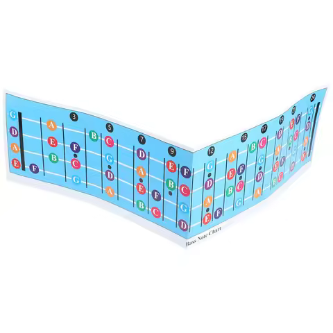 Bass Guitar Chord Chart Poster High Quality Coated Paper Clear Diagrams Music Theory Reference Wall 