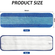 6 Pack Microfiber Mop Pads, 18 Inch Reusable & Washable Cleaning Replacements Pads for Bona Spray Mo
