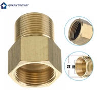 【EVERYTWT】M22 15mm Male Thread To M22 14mm Female Metric Adapter Pressure Washer Brass