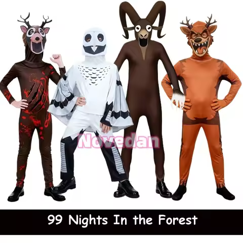 99 Nights In the Forest Costume Kids Adult Deer Owl Goat Jumpsuit Mask Cosplay Halloween Christmas P