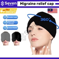 [Seven] Double layer migraine cap Reusable migraine relief headache ice head wrap Hat ice pack gel I