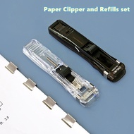 PenLab Paper Clipper and Refills Set Reusable Mini Binder No Hole Binding Clips for Max 40pages File