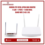 ZTE F670L GPON ONU MODEM Router 4 LAN + 1 POTS + 1 USB Dual Band WiFi 2.4G & 5G NEW