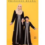 Jubah Dress Princess Diana Sedondon Ibu Anak PD02 Black | Baju Raya Sedondon