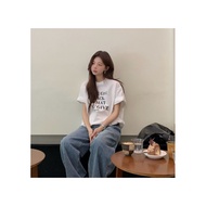 COD387 Printed Version [200g] 100% Cotton Combed Short-Sleeved T-Shirt Women Summer Loose Round Neck