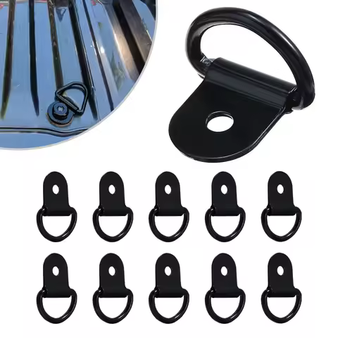2/4/6pcs Black D Shape Pull Hook Tie Down Anchors Ring Iron Stainless Steel Cargo Tie Down Ring for 