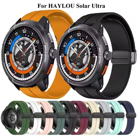 Magnetic Folding Buckle Band For HAYLOU Solar Ultra Smart Watch Silicone Strap For HAYLOU Solar Ultr
