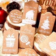 [SG Seller] 10/25pcs Christmas Gift Tags Kraft Paper Decorations Hanging Cards Supplies Tag Xmas