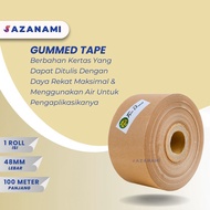 Lakban Air 2" Inch X 1M Gummed Paper Craft Tape Ter Kraft 1 Roll