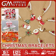【Next-day delivery】Christmas Bracelets Cartoon Xmas Crystal Beaded Bracelet Christmas Decor Gift
