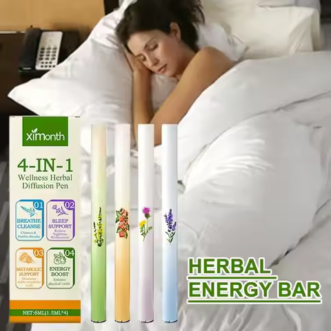 4 In 1 Air Freshening Pen: Relaxing The Senses Clear Pen Diffuser Lung-Cleansing Aromatherapy Refres