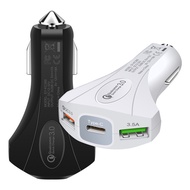 TYPE-C fast charge car charger QC3.0 Type-c 3USB fast charge car charger charge car safety hammer ca