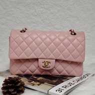 Chanel 香奈兒 CF25 粉色金扣 羊皮 31開