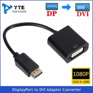 YIGETOHDE 1080P DisplayPort DP ke DVI Penyesuai Port Paparan ke DVI Penukar Kabel Lelaki ke Perempua