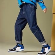 IENENS 2024 New Kids Boy Slim Straight Jeans Stretch Denim Pants Children Casual Trousers For 4-13 Y