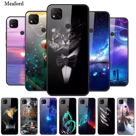 Phone Case For Xiaomi Redmi 9C NFC Cases Glass Plastic Hard Back Cover For Xiaomi Redmi 9C Case Redm