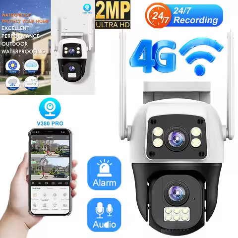 Leshine 2MP Dual Lens 4G WiFi Wireless Security Camera with Audio Two-way Audio Home Surveillance Ca