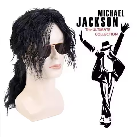 Michael Jackson Wigs Thriller Dangerous History Billie Jean Beat IT Smooth Criminal BAD Prefromance 