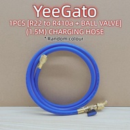 [R22 to R32 / R410a + BALL VALVE] (1.5M) 1PCS RANDOM COLOUR CHARGING HOSE TUBE {2.5hun} CHECK GAS PR