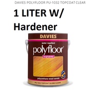 Davies PolyFloor Polyurethane Paint 1 Liter With Hardener PU-1032 Topcoat Gloss Clear