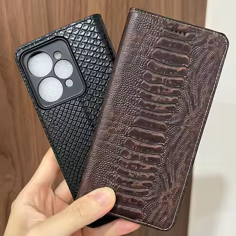 Magnetic Genuine Leather Skin Flip Wallet Book Phone Case Cover On For Realmi Realme 11 12 13 14T 14